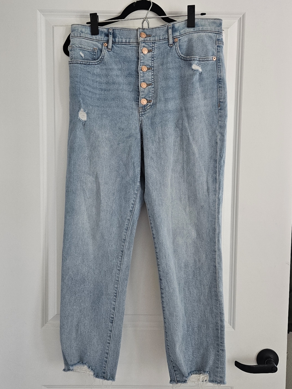 Express Slim Ankle Super High-Rise Button-Fly Jeans-Size 12R